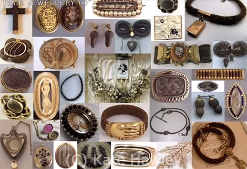 Victorian mourning jewelry made from human hair