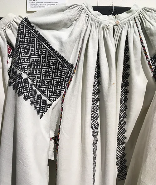 vintage Ukrainian embroidered shirt from Podillia region