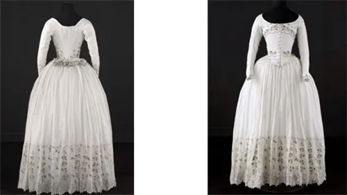 late-18th-century skirt and matching caraco