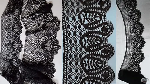 vintage Le Puy silk guipure bobbin lace
