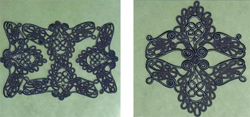 Victorian silk cord appliques