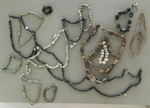 different necklaces made from glass beads, paste, amber, and carnelian beads. Olbia, the territory of modern Southern Ukraine, the 7th century B.C. – 3rd century A.D.