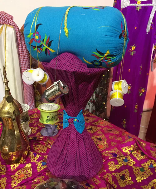 Emirati talli embroidery technique. Authentic Bedouin craft in the Arab world
