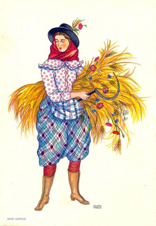 The variety of women’s national clothing in Portugal. Regional variations and features