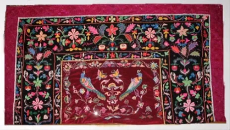 Authentic embroidery patterns in Kazakhstan