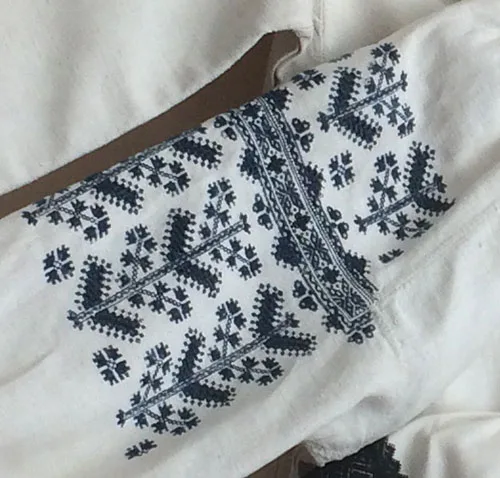 Ukrainian indigo blue embroidery