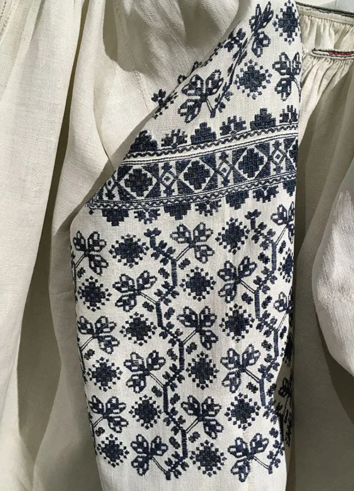 Ukrainian indigo blue embroidery
