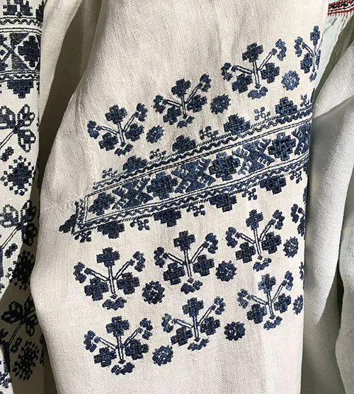 Ukrainian indigo blue embroidery