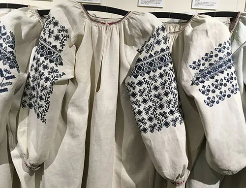 Ukrainian indigo blue embroidery