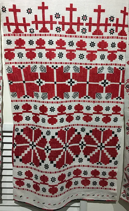 Traditional embroidery and openwork on Ukrainian ceremonial towels