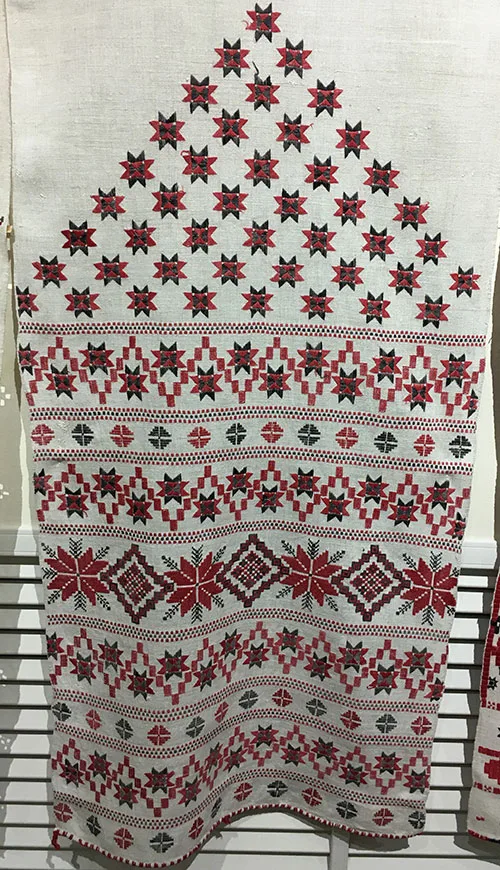 Traditional embroidery and openwork on Ukrainian ceremonial towels