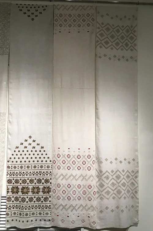 Traditional embroidery and openwork on Ukrainian ceremonial towels