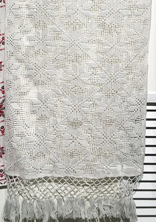 Traditional embroidery and openwork on Ukrainian ceremonial towels