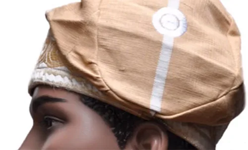 African aso oke fabric used by Yoruba people. Charming traditional cloth