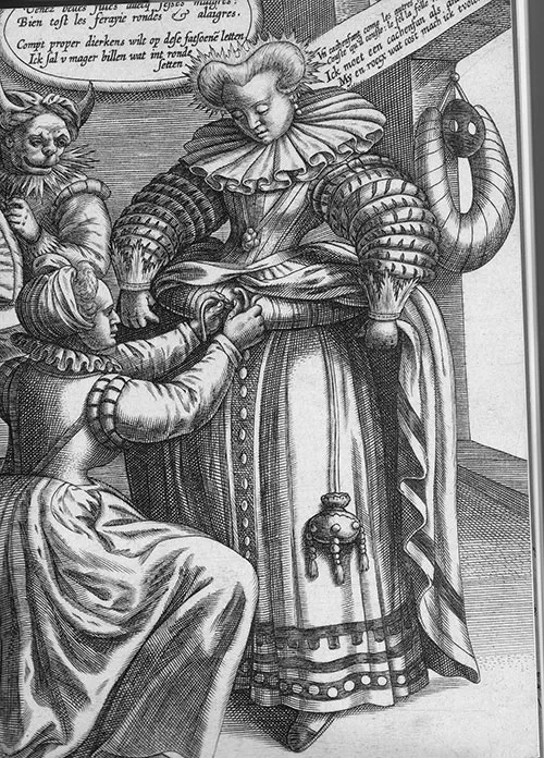 Wheel farthingale or French farthingale. No surviving examples, so how did it look like?