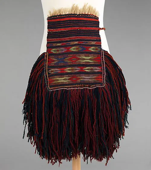 Authentic apron with fringe from Eastern Europe 1st quarter of 20th century