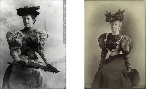 European fashion trends in the 1890s: leg’o’mutton sleeves and bolero jackets