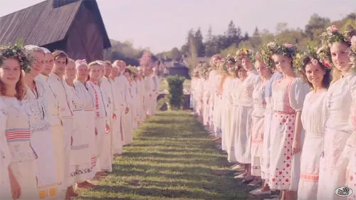 Movie costumes in folk horror film Midsommar