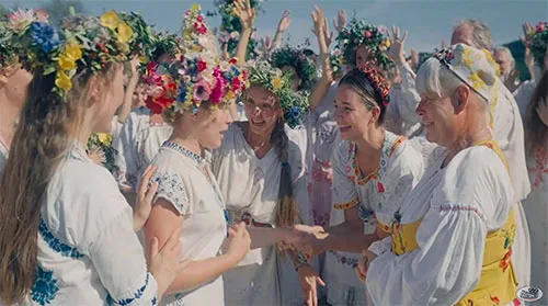 Movie costumes in folk horror film Midsommar
