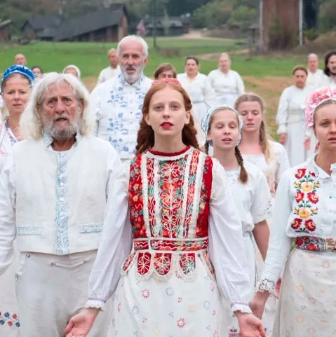 Movie costumes in folk horror film Midsommar