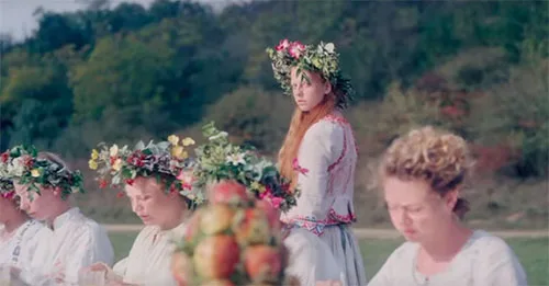 Movie costumes in folk horror film Midsommar