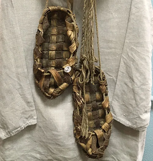 bast shoes of ordinary villager from northern Ukraine late 19th – early 20th century