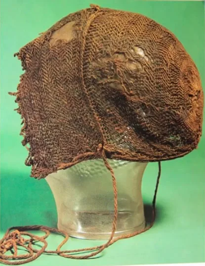Ancient sprang coif from Denmark Bronze Age
