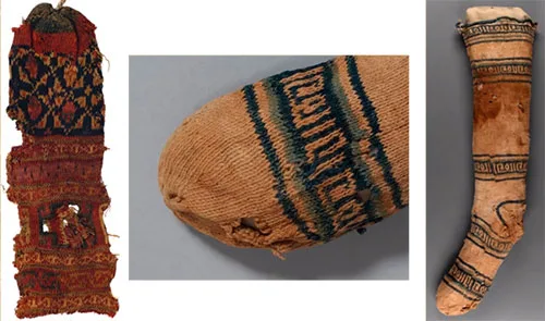 Vintage samples of hand-knit items