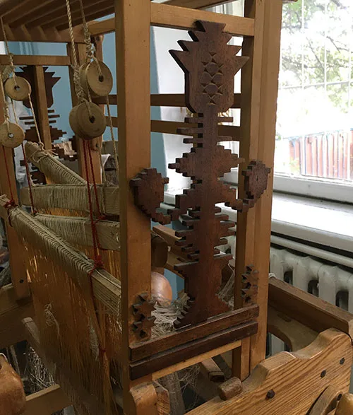 vintage Ukrainian weaving loom