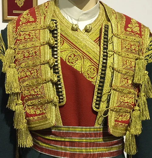 Gold needlework on ornate male attire from Montenegro