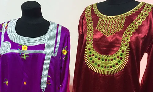 Lovely talli embroidery on Emirati clothing