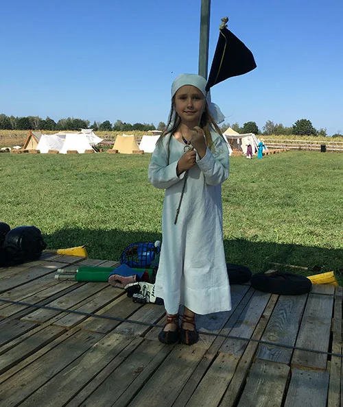 Little girl in lovely medieval outfit