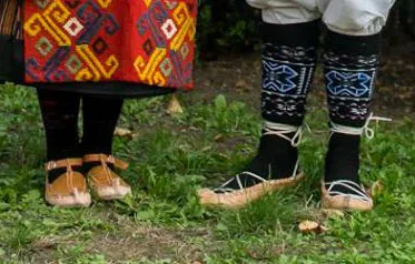 Serbian traditional double-knit socks