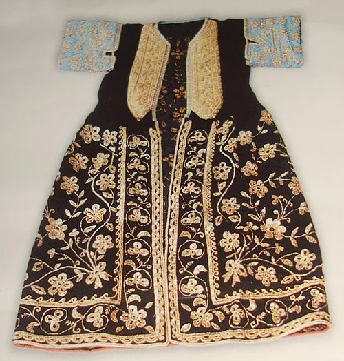 traditional Tunisian floral needlework on vintage garment