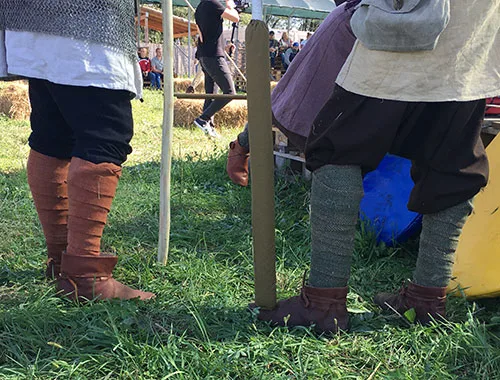 Puttees worn by reenactors