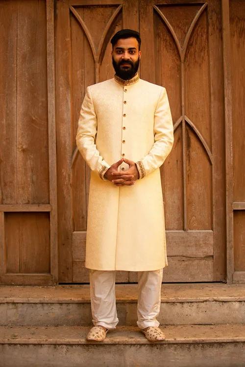 Pakistani men wearing sherwani