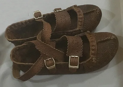 Lovely leather shoes postoly from Ukraine 20th century
