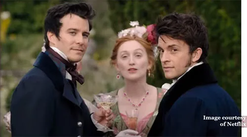 Stage costumes of American Regency period drama series Bridgerton