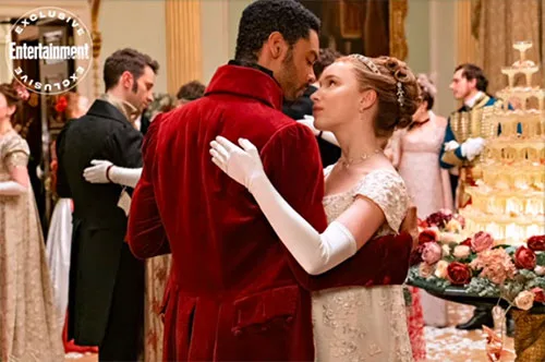 Movie costumes of American Regency period drama series Bridgerton
