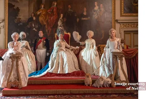 Movie costumes of American Regency period drama series Bridgerton