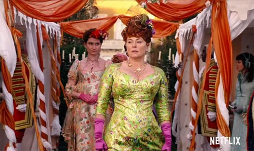 Movie costumes of American Regency period drama series Bridgerton