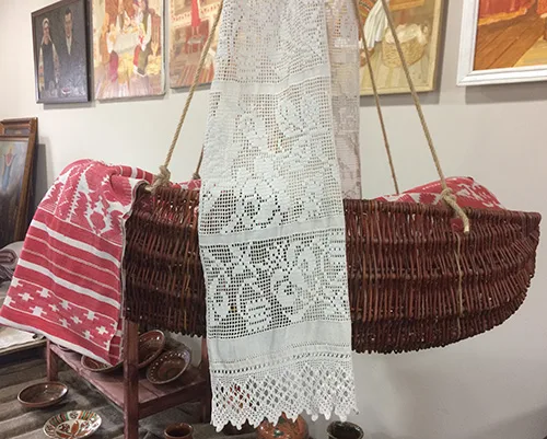 Ukrainian vintage cradle early 20th century