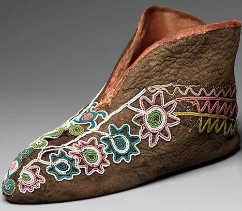Native American moccasins of Muscogee Creek tribe