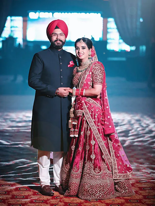 Indian couple in wedding clothing
