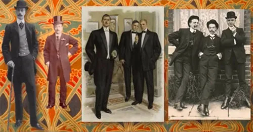 Fashionable Edwardian male attire