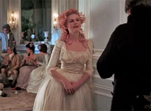 Movie costumes in Marie Antoinette historical drama film