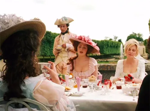 Movie costumes in Marie Antoinette historical drama film