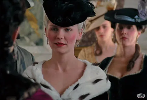 Movie costumes in Marie Antoinette historical drama film