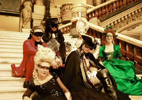 Movie costumes in Marie Antoinette historical drama film