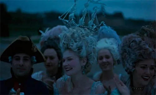 Movie costumes in Marie Antoinette historical drama film